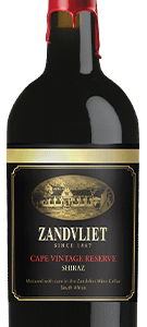 ZANDVLIET CAPE VINTAGE RESERVE SHIRAZ - 6 x 750ml