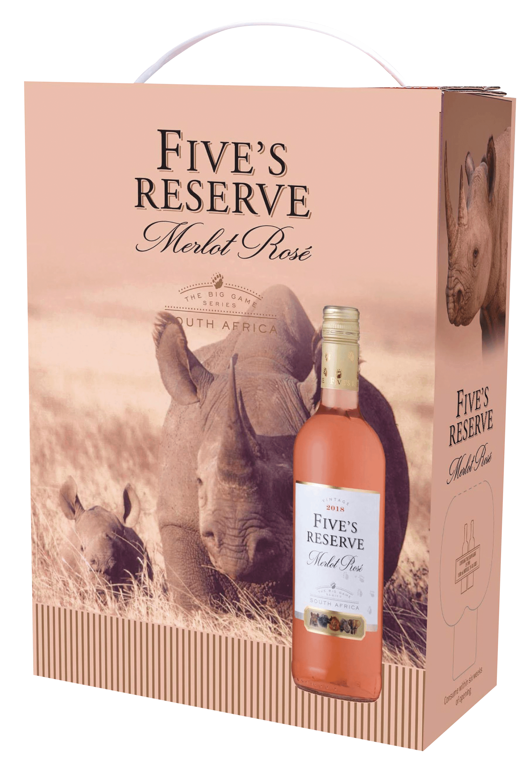 FIVE'S RESERVE MERLOT ROSE - 4 x 3L