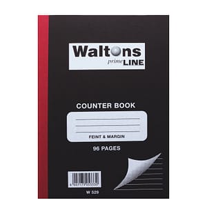 Primeline 1-Quire Hard Cover Counter Book, A4 96 Page, Feint & Margin